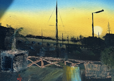 Jachthaven Oldenburger sunset 20 x 20 cm